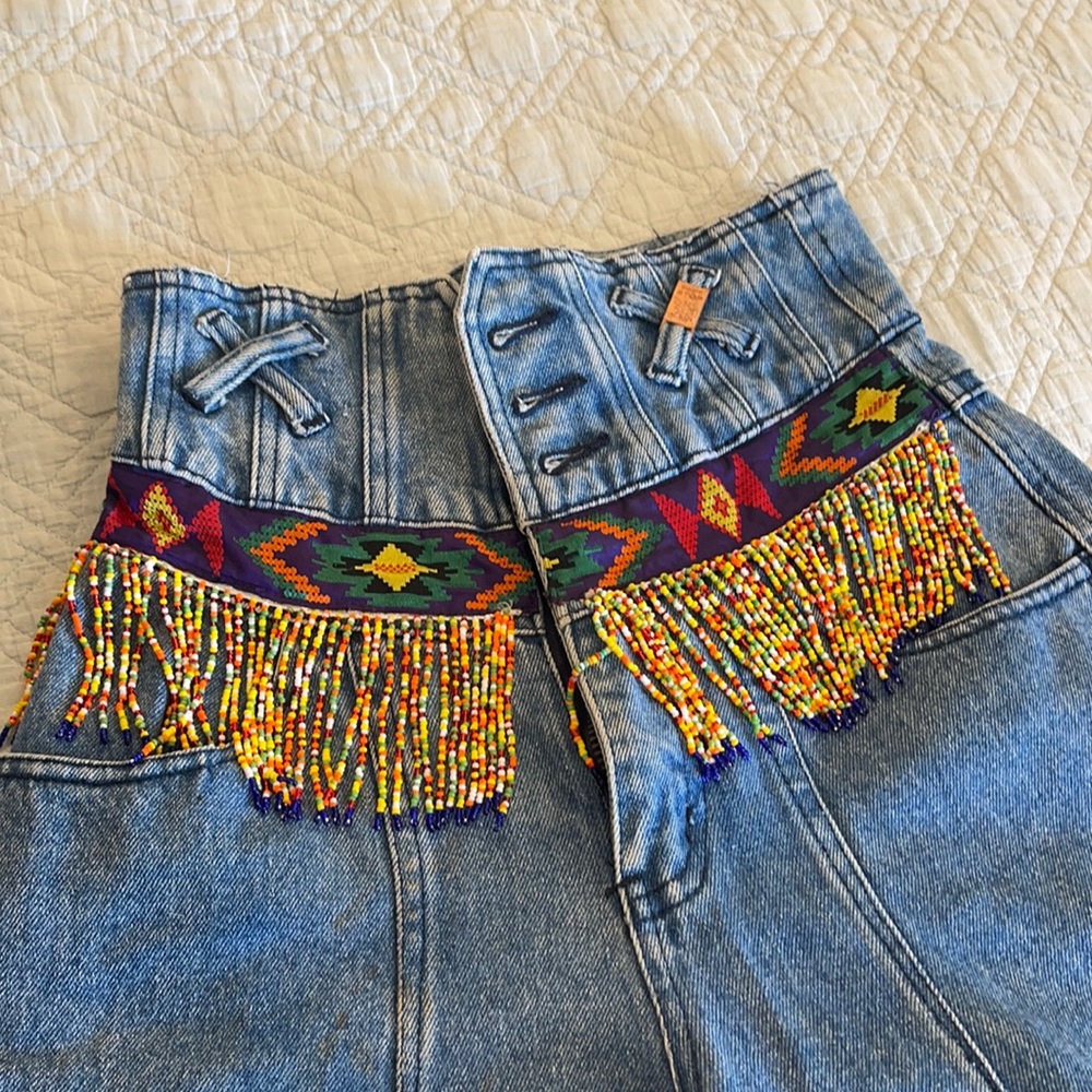Vintage beaded high wasted aztec jeans